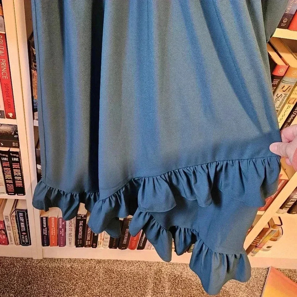 Laundry by Shelli Segal Faux Wrap Ruffled Hem Midi Dress 6 - Picture 7 of 9